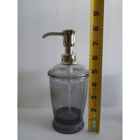 3pc Smoke Bathroom Collection by Inter Design Cup, Soap Dish & Soap Dispenser - Picture 2 of 5